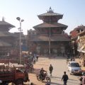 Biking through Durbar Square Patan