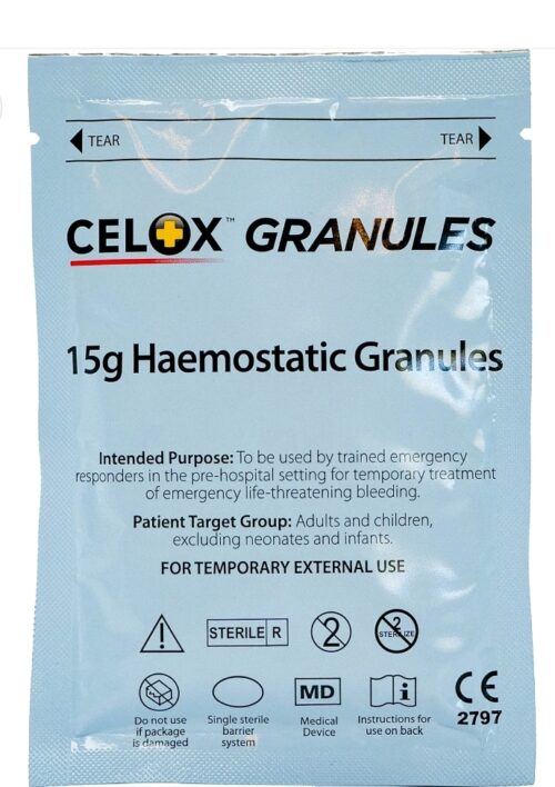 Celox Granules 15g for arresting life threatening bleeding