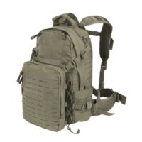 Ghost MkII Backpack in Adaptive Green – front angle view with laser-cut MOLLE panel and padded shoulder straps
