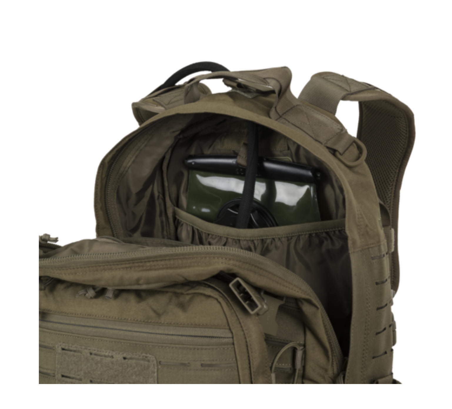 Ghost MkII Backpack – Hydration Sleeve 1 Ghost MkII Backpack interior showing hydration sleeve with reservoir and hose port