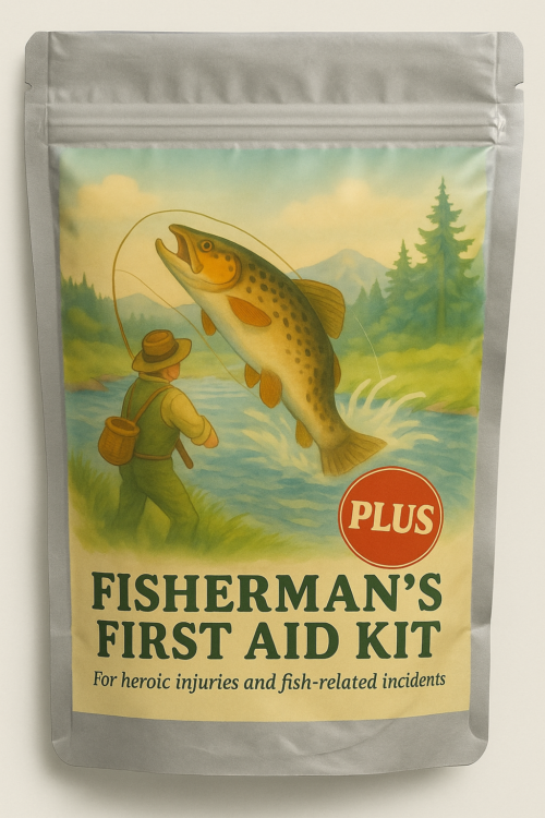 Fisherman’s First Aid Kit Plus in a waterproof resealable bag, includes Axiostat for bleeding control in outdoor emergencies