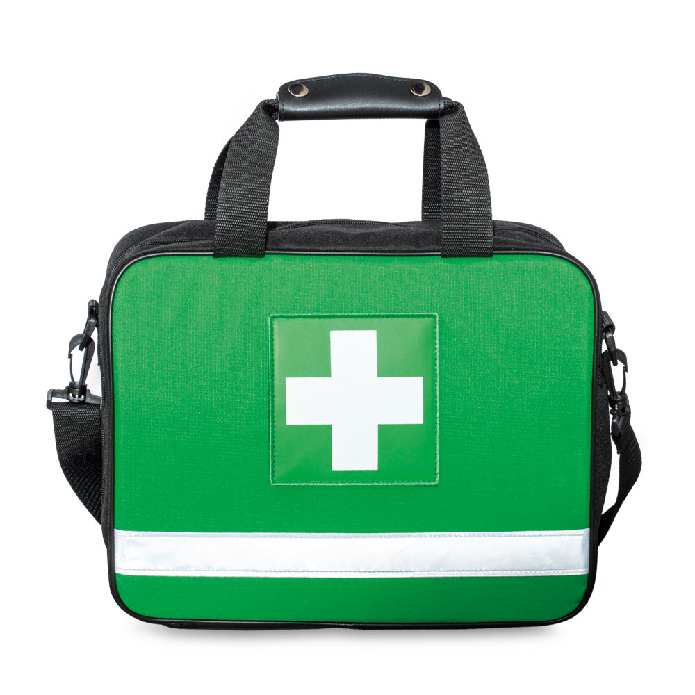 CODE RED Technician Pro Green Shoulder Bag First aid bag with colour pouches for easy identification of life-saving products.